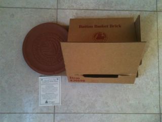 Longaberger Pottery Button Basket Brick #30198 in original Box w/care 