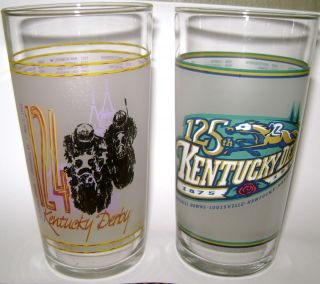 1998 & 1999 Kentucky Derby Hi Ball Glasses NEW ~NEVER USED Horse 