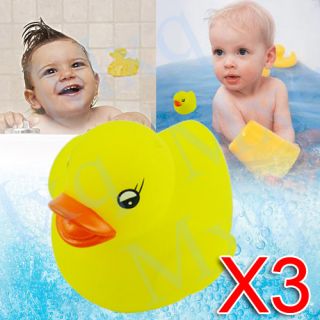 3X Baby Bath Toy Yellow Duck Multi Color LED Lamp Light