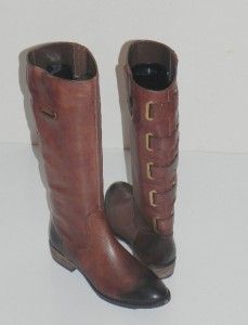 Arturo Chiang Emery Brown Leather Riding Boots Size 6 5 New