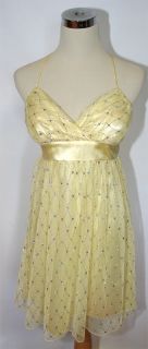 NWT B.DARLIN $80 Yellow /Silver Juniors Cocktail Gown13