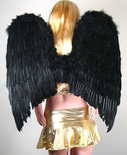 Large Black Feather Fallen Angel Wings Halloween HALO Costume Cosplay 