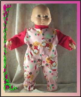 Doll Clothes 14 16 inch Baby Footed PJ’s Fit American Girl Bitty 