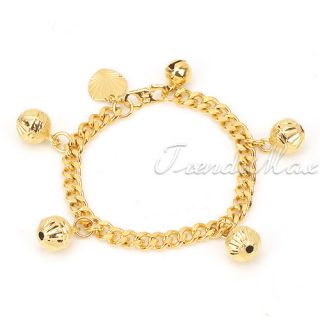   Baby Chain 18K Gold Filled Bell Charm Bracelet New GF Jewelry