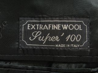 Baggio Super100 Dark Gray Wool Italian Mens Suit Sz 44