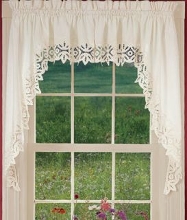 New Country Curtains at The Red Lion Inn White Battenburg Lace Valance 