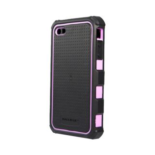 Apple iPhone 4 4S Ballistic HC Series Case w Holster Black Pink Retail 