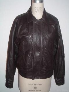 Excellent Bally Italy Brown Leather Bomber Flight Aviator Jacket 38 M 