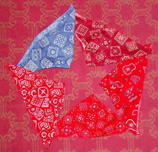 Classic Style Tie on Dog Bandanas 5 Different Prints Elastic for Easy 