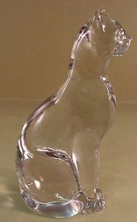 Baccarat Art Glass Crystal Cat Egyptian Feline 6 1 2 Tall