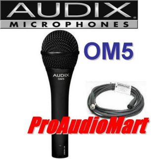 Audix OM5 Dynamic Microphone OM 5 Vocal Mic Free 20ft XLR Cable New 