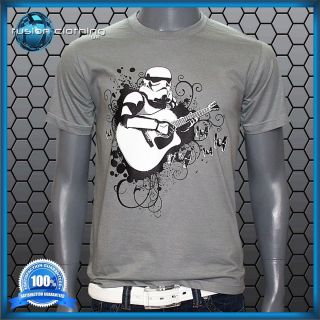 Size XL Banksy Star Wars Stormtrooper Bass Guitar Mens T Shirt Top Men 