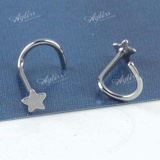   Star Screw Nose Ring Nostril Stud Barbell Piercing Jewelry