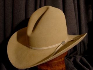 Beaver Gus Crease Tom Mix Style Cowboy Hat Sand Color 5X Size 7 