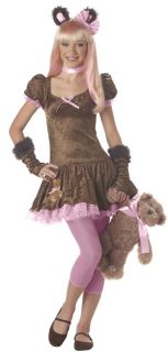costume includes dress with attached crinoline glovelettes leggings 