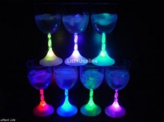 LIGHT UP LED FLASHING WINE GLASS BARWARE GLASSES