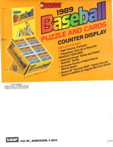 1989 Donruss Baseball Puzzle and Cards Counter Display Ad Promo Sheet 