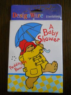    Greetings Paddington Bear Baby Shower Invitations 8 Cards Envelopes
