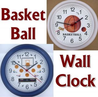 Basketball Wall Clock Balls Game Basket Ball Hoops New