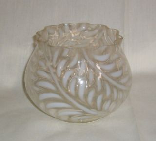 Antique Beaumont Glass c1890 Fern Opalescent Rose Bowl
