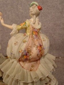 Beautiful Vintage Italian Porcelain Lace Figurine of Two Women