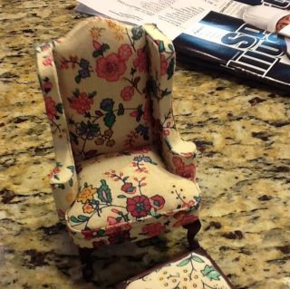 Doll House Miniature Queen Anne Chair 1 12 Scale Furniture Living Room 