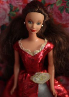 Beauty and The Beast Belle Disney Holiday Barbie Doll Brunette Brown 