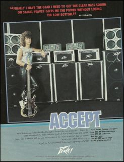  Peter Baltes 1984 Peavey Bass Guitar Amps Ad 8x11 Advertisement