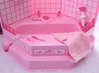 Barbie Bathtub Shower Water Really Flows Furniture Sweet Roses Beauty 