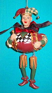 Whimsy Jester Elf w Baton Ornament Katherines Collection Retired Free 