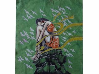 Chinese Art Handmade Wax Printing Batik Tapestry FLYING DREAMS 