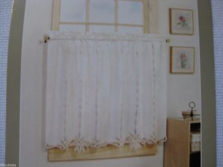 NEW Shabby Battenburg Lace WHITE Window Curtains Chic Tiers Tier Pair 