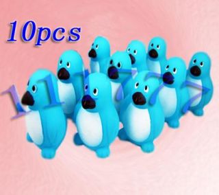 Job Lots of 10 Baby Bath Toys Rubber Penguins 6cm Blue