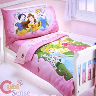 Disney Princess Toddler Bedding Set   4pc Microfiber Bed Set