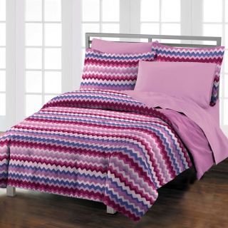   Chevron Teen Dorm Room Purple Comforter Bedding Set Twin TwinXL