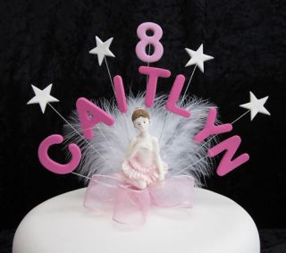 Handmade Ballerina Birthday Cake Topper Name Age