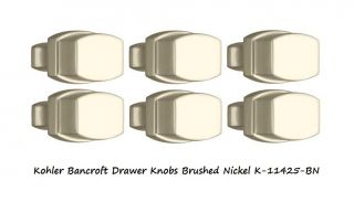 Kohler Bancroft 6 PK Cabinet Drawer Knobs Brushed Nickel Kitchen Bath 