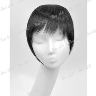 Clip in on Forehead Inclined Neat Trim Bang Fringe Hair Wigs Extension 