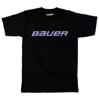 Bauer Logo Tee Black w Purple Print Sizes M XXL