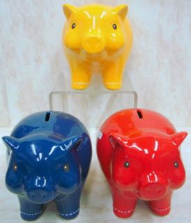 Piggy Bank Red Stitching Coins Personalized Free 167758
