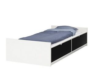 Contemporary IKEA ODDA Bed frame with drawers Twin size 2 beds in one
