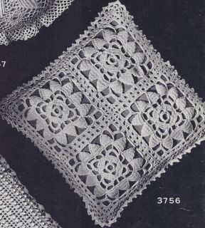 Vintage Crochet Pattern Motif Bedspread Cluny Lace