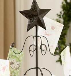 POTTERY BARN Holiday TREE CARD HOLDER Message Board Iron Wire 
