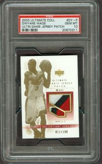 2003 Ultimate Collection Dwyane Wade PSA 10 DY P Rookie Jersey Patch 