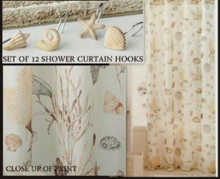   Croscill Antigua Ocean Beach Seashell Shower Curtain Hooks Set