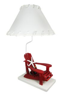 red adirondack beach chair table lamp summer decor