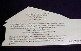  Presbyterian CHURCH ELLWOOD CITY PA Beaver FIRST 1st LIMITED EDITION