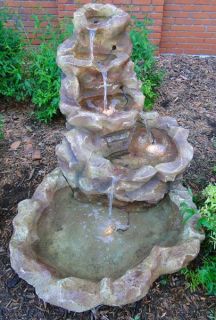 Lighted Stone Springs Outdoor Water Fountain