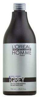 oreal homme grey anti yellowing shampoo for grey white hair 25 4 oz