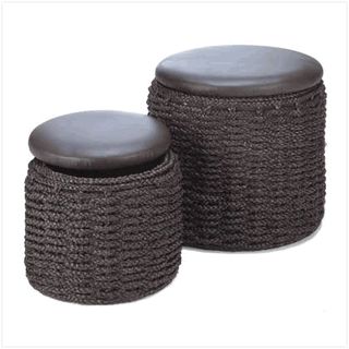 round NESTING OTTOMANS stools benches storage seating end tables